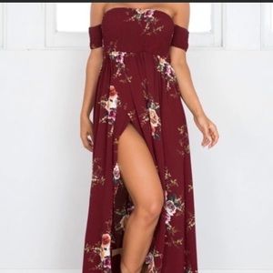 Off the shoulder maxi dress